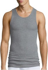 Stafford 4-Pack Men’s 100% Cotton Ribbed Tank Top A- Shirts Black/Gray