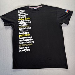 Filipino Food Word Art T-Shirt My Philippines Black Graphic Tee Size M LOT OF 2