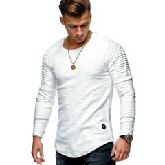 Zonbailon men’s t-shirt bottomed shirt casual fit pleated raglan sleeve