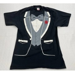 Vintage 1980s Fruit of the Loom Tuxedo Bowtie Graphic Formal Tee Shirt Men’s L