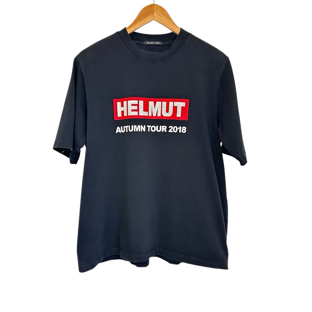 Helmut Lang Mens Autumn Tour 2018 Short Sleeve Crew Neck T Shirt Sz Large Black