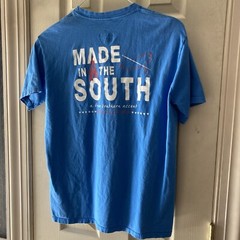 High Cotton MENS SS Cotton Blue T Shirt Front Pocket SZ Medium FLAW