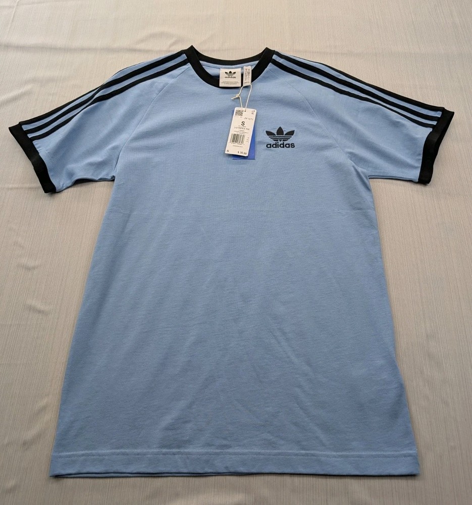 New Men’s Adidas Originals 3 Stripes Tee Shirt Size Small Mens Retro Vibe