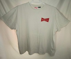 Vtg Budweiser Tagged Shirt 90s Maybe 80s 2XL Thin Distressed King Of Beers White