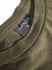 Jachs New York Men’s Olive Green Long Sleeve Crew Neck T-Shirt Size Large