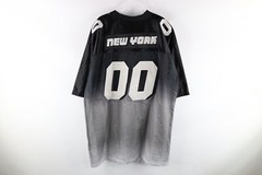 NOS Vtg Streetwear Mens Large Striped New York Hip Hop Spell Out Football Jersey