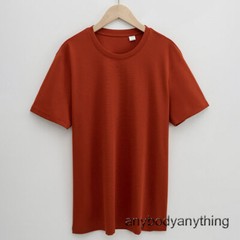 Men’s 100% Mercerized Cotton T-shirt Crew Collar Short Sleeves Casual Basic Tops