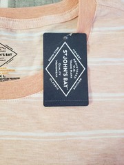 St. John’s Bay Men’s Pocket T-Shirt XXL Peach Heather Striped Short Sleeve NWT