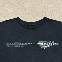 Vtg Arctic Cat Shirt Mens Large Black Snowmobile Racing Graphic Tee Tomahawk 90s