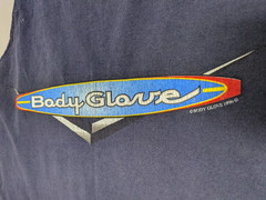 Body Glove Tank Top T-Shirt Mens XL Blue 90s Beach USA Made Stained VINTAGE