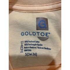 Small (34-36) GoldToe Mens New Yelllow Gold Short Sleeve Tshirt Crew Neck