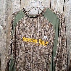 Mossy Oak L Shirt Men’s Long Sleeve Green Brown Camo Casual Outdoors
