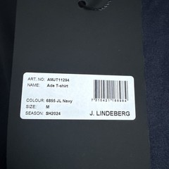 J Lindeberg Men’s Ade Short Sleeve T-Shirt Medium Tennis NAVY NEW AMJT11294