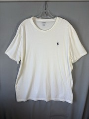 Polo Ralph Lauren White TShirt Mens XL Navy Pony Logo Classic Preppy Lightweight