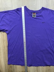VINTAGE Nike Team Purple Small Swoosh T-Shirt Size XXL Essentials Embroidered