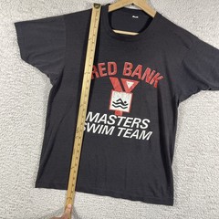 Vintage 80’s Red Bank YMCA Swim Team T Shirt Adult Medium Black Polycotton NJ