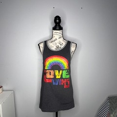 Well Worn (XS) Love Wins Rainbow Pride Contrasting Trim Tank Top
