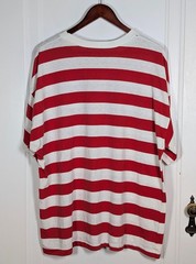Vintage Where’s Waldo Red White Stripe Single Stitch Shirt Halloween Costume 80s