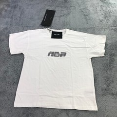 Hood By Air Shirt Mens Small S HBA White Gray Short Sleeve preppy Crew Neck