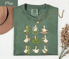 Funny Pickle Duck Shirt Cute Whimsical Animal Graphic Tee Cottagecore Gift