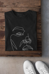 Abstract Face T Shirt, Art Single Line Drawing, Aesthetic Minimalist Unisex Tee