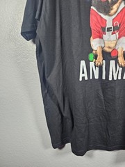 Holiday Time Unisex Sz 3XL Black PARTY ANIMAL Christmas Funny Tshirt Santa Pug