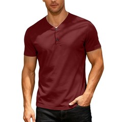 Men V-Neck Tight Fit Short Sleeve T-Shirt for Muscle Training and Casual Wear