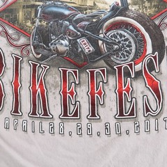 Leesburg FL Bikeers 2017 Motorcycle Short Sleeve Men’s TAN size Medium t shirt