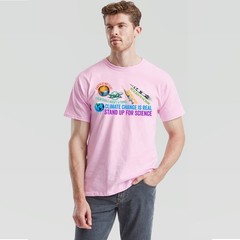 Stand Up For Science Mens T Shirt Funny Anti Conspiracy Vaccines Climate Tee
