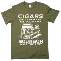 Men’s Funny Cigars and Bourbon T-shirt Father’s day tee gifts cigar t-shirt