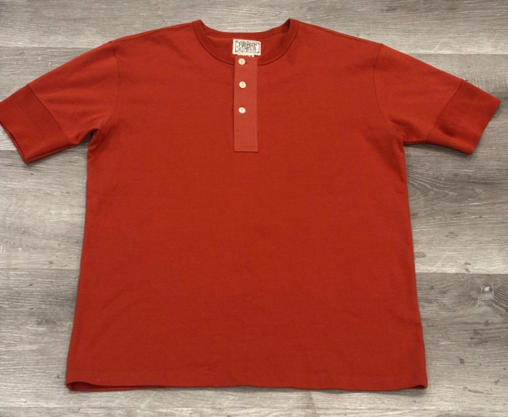 Bronson MFG Vintage Short Sleeve Henley Redwood Heritage Workwear Style Mens XL
