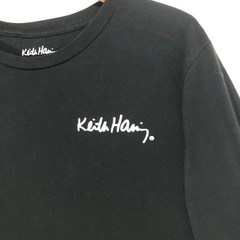 Keith Haring Barking Dog Long Sleeve Graphic T-Shirt Black Mens Large Pop Art