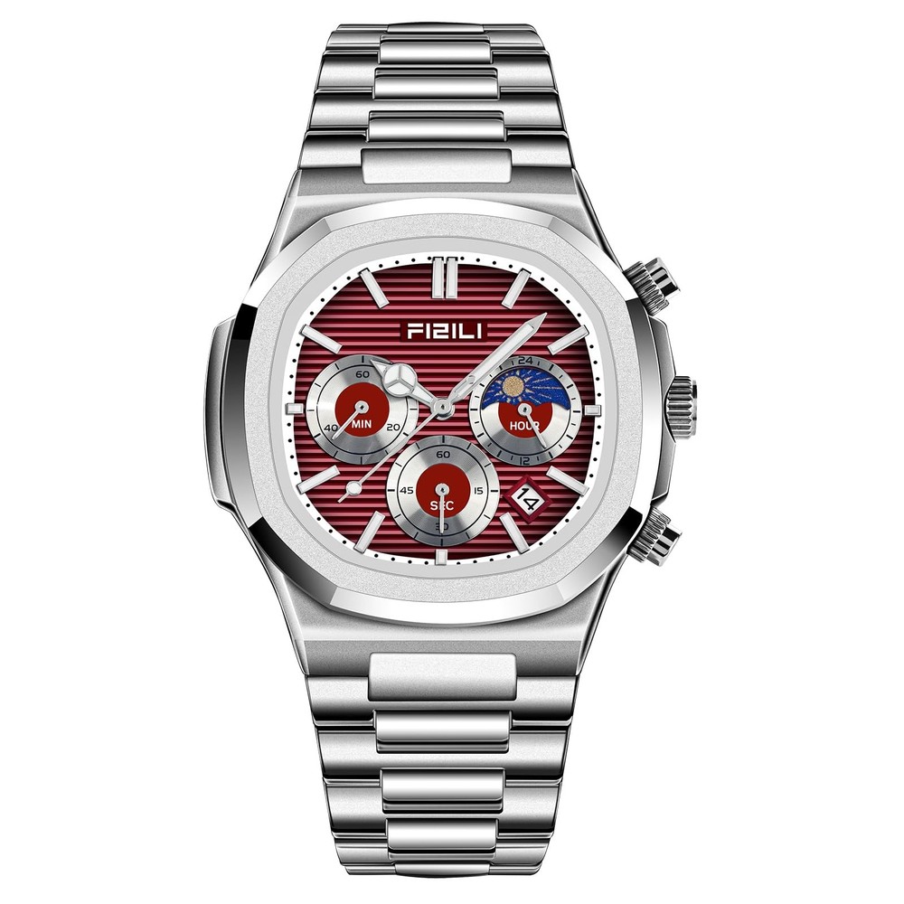 Men’s Fashion Watch Stainless Steel Business Quartz Watches Luxury Waterproof…