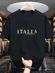 Mens Italia Flag T Shirt Italian Colors Graphic Soccer Fan Casual Tee Top
