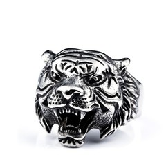 Mens Fashion Jewelry Rings, 316L Stainless Steel rings Animal Roar Tiger Ring…