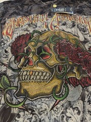Christian Audigier — “Skull & Roses” Y2K Graphic Long sleeve Thermal — Size M