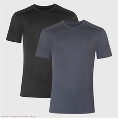 Hanes Premium Mens 2pk Mesh Crew Neck T-Shirt X-Temp Black MEDIUM *SEE DEAL!!!*