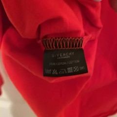 $650 Designer Rare GIVENCHY Men Red Slim Fitted Logo Print Long Sleeve Tee Top M