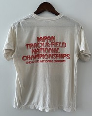 VINTAGE 1993 RARE ASICS Japan Track And Field Championships Double Sided T-Shirt