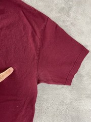 Y2K Famous Stars And Straps Shirt Mens L Logo Burgundy *Pits* Distressed *Mark
