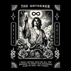 The Gatherer Tarot T-Shirt | Occult Art, Gothic Boho Graphic Tee