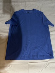 Lands’ End Men’s Bright Blue Crew Neck T-Shirt Size L 95% Cotton 5% Spandex