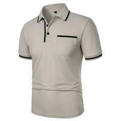 New Men’s Short Sleeve Polo Shirts Solid Color Casual T-shirt Summer Trendy