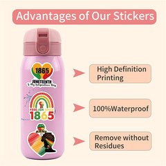 110 Pieces Juneteenth Freedom Day Stickers for Kids Black Independence Day Stick