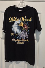 Vintage Bike Week 1998 Daytona Beach FL Eagle Rose Graphic Print T-Shirt USA