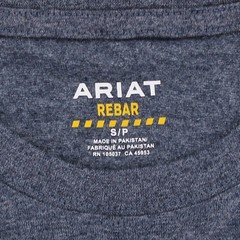 Ariat Rebar Men’s Work T-Shirt Short Sleeve Pre-Shrunk Cotton Strong One-Pocket