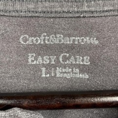 Croft & Barrow Henley Shirt Men Large Gray Long Sleeve Easy Care Soft Casual Son