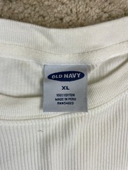 Vintage Old Navy Basic T-Shirt Mens XL Ribbed Knit Crewneck Solid White