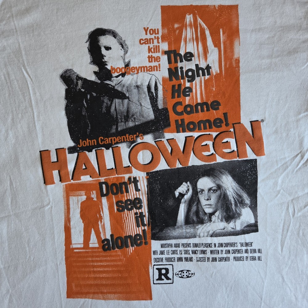 Halloween Michael Myers The Night He Came Home Horror White Med Graphic T-Shirt