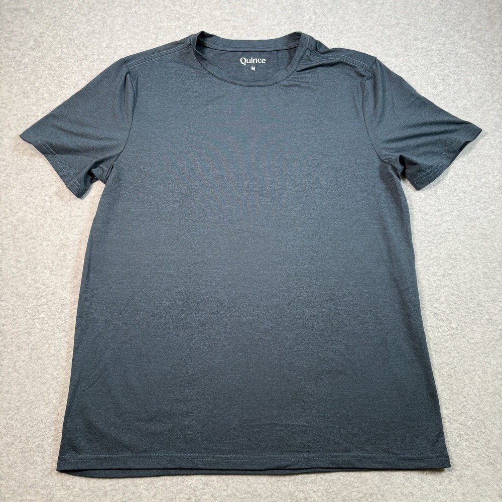 Quince Mens SS T Shirt Polyester Spandex Sz M Preppy Athleisure Eco Conscio